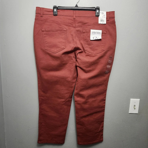 Gloria Vanderbilt women's Amanda jeans autumn blaze orange size 18WS sho… - Picture 3 of 7